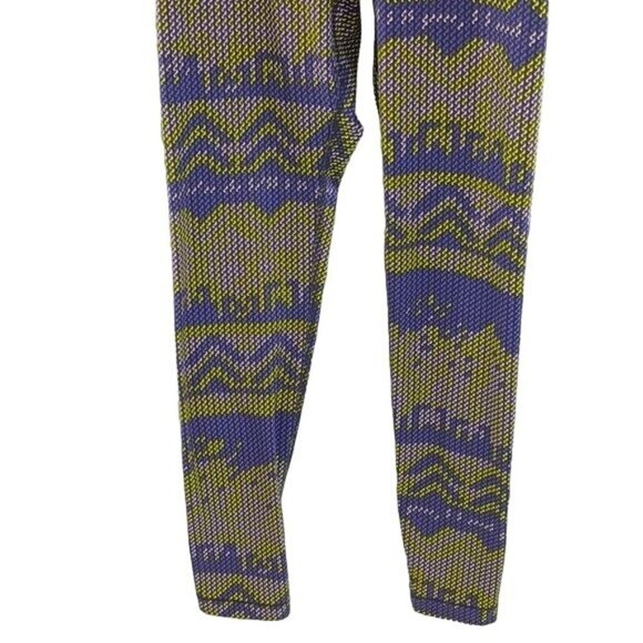 Nike Pro Womens S Leggings Purple Green Geometric Print Compression Athletic - Picture 4 of 8